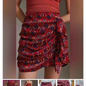 ANTHROPOLOGIE Print Draped Skirt